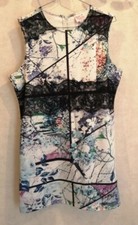 Robe noire droite photoprint dentelle T38 Rose Pomme (2208148) 