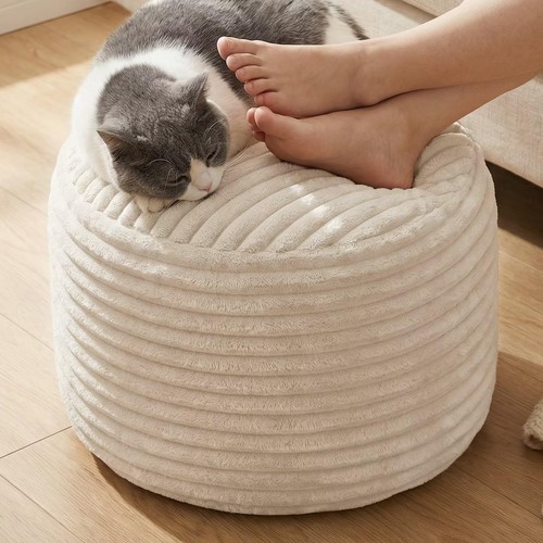 Pouf ottoman round corduroy - ottoman,round,