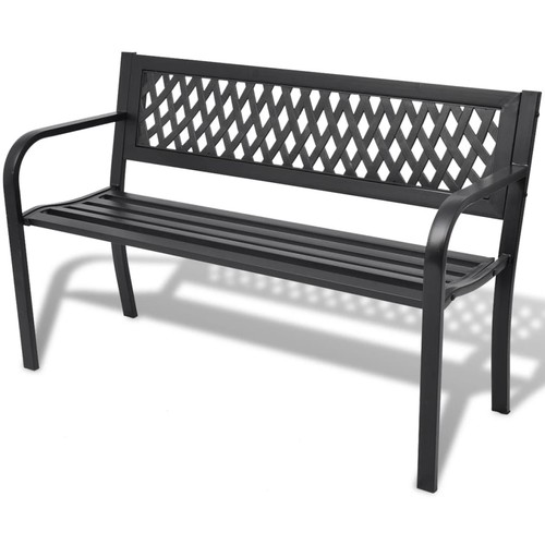 Banc jardin acier noir - acier,