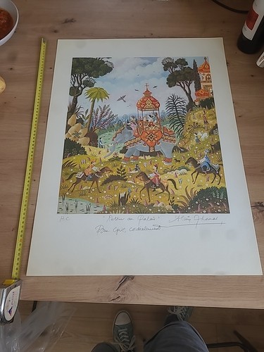 Grande lithographie signée - grande,