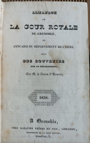 1838 almanach cour - de, la