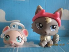 PETSHOP DUO : CHAT PERSAN N°1411 + SOURIS N°1412 + ACCESSOIRES D'ORIGINE