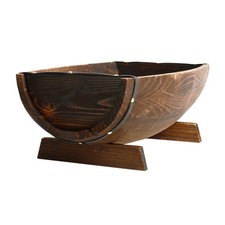  Petit seau en bois demi-tonneau jardinières Pots de plantes Vintage 11.7x6.2