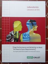 DEPLIANT PUB MSA GALLET LABORATOIRE TEST HELMET CASQUE ARMEE AVIATION POMPIER