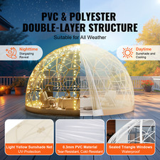 Tente À Bulle Dôme 3,66M Abri De Camping Double Couverture Avec Fenêtre