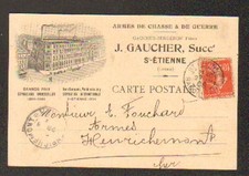 SAINT-ETIENNE (42) ARMES de CHASSE & de GUERRE "J. GAUCHER Succ." en 1908