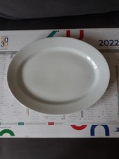 1 GRAND PLAT BLANC OVALE CERAMIQUE