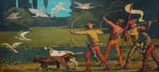 Tableau encadré symboliste