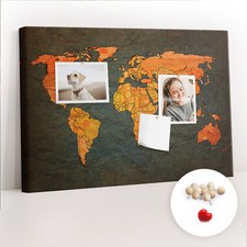 Tableau en liège Mémo pour l'école Pour les notes 60x40 Carte du monde