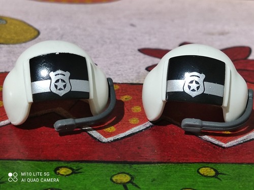 Playmobil casques blancs - x2,