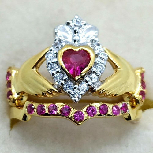 Coeur simulé rubis diamant - rubis,