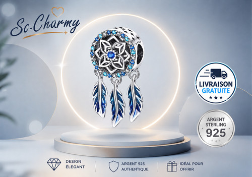 Charm attrape rêve bleu - ♥,
