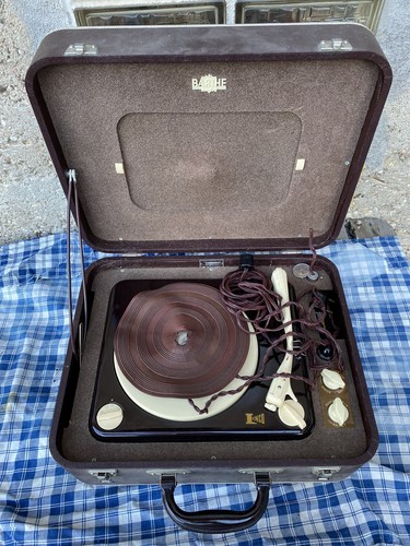 Ancien tourne disque - disque, portatif