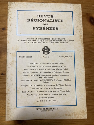 Revue régionaliste pyrénées - revue,