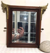 miroir ancien mural en bois et