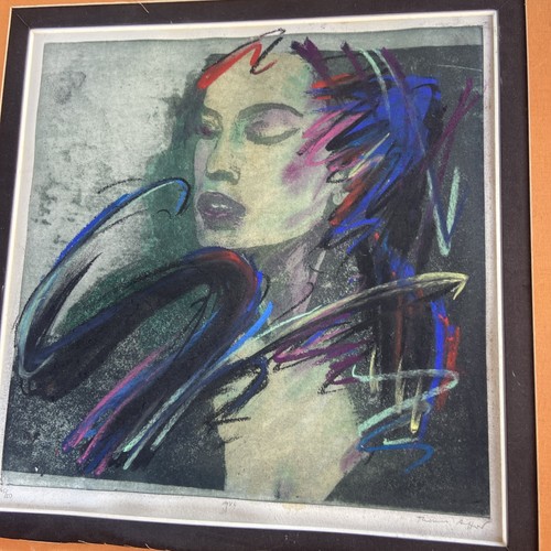 Lithographie visage de - 45/50,