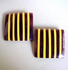 1973 / BOUCLES D'OREILLE CLIPS EN CORNE DE BOEUF