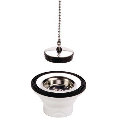 Bonde évier inox bouchon - inox, à