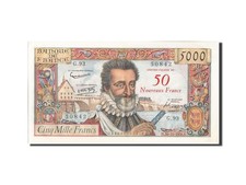 Billet, France, 50 Nouveaux Francs on 5000 Francs, 5 000 F 1957-1958 ''Henri