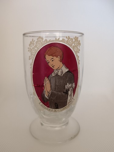 Ancien verre pied souvenir - verre,