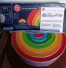 Jeu jouet bois PLAYTIVE Arc-en-ciel en boîte      C80