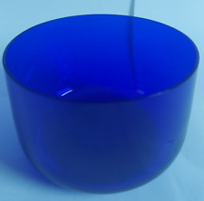 BOL RINCE DOIGTS VERRE BLEU COBALT D 10 cm,  H 6,5 cm XXème TRACE DE PONTIL