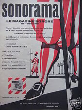 PUBLICITÉ DE PRESSE 1958 SONORAMA LE MAGAZINE SONORE DE L'ACTUALITÉ