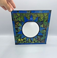 Petit miroir mosaïque doré