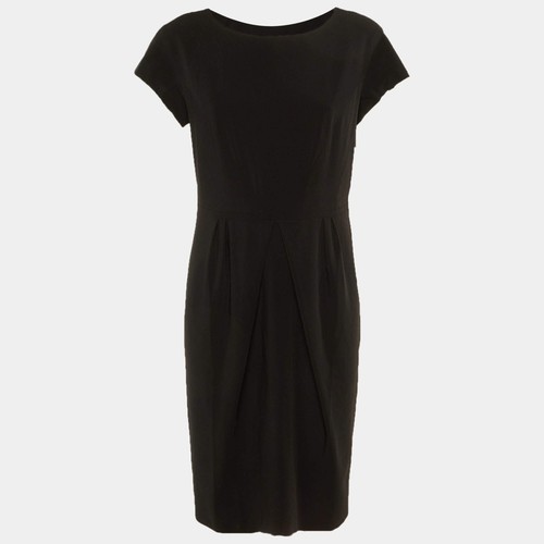 Robe midi crêpe - , noire