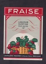Ancienne  étiquette  France BN132240 Liqueur de Fraise 