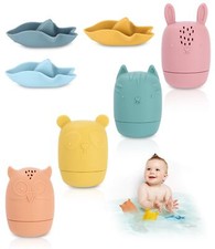 Silicone Jouet Bebe7 pcs Jouets Bain Bebe 1 AnsJouet Bebe 6 MoisPoupées Matri...