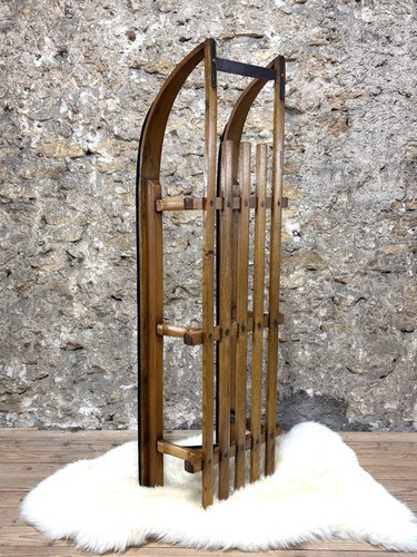 Ancien grande luge bois - ancien,