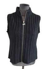 Très Beau Gilet Laine Gris Merino mink M Tbe
