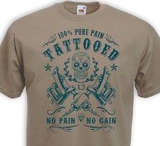 T-shirt TATTOOED  Pain Tattoo Tatouage Old school Calavera Ink Inked Dermographe