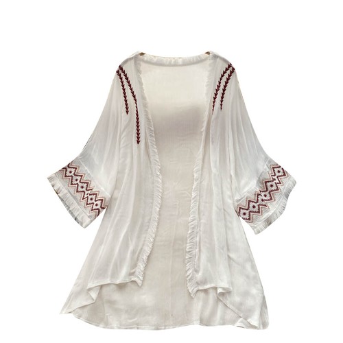 Femme broderie kimono cardigan - femme,