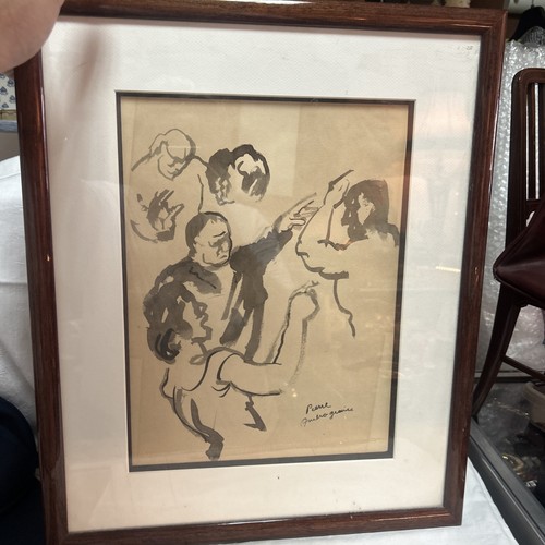 Dessin lavis pierre - , ambrogiani