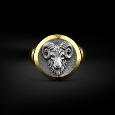 Bague chevalière homme tête