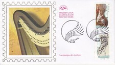 Enveloppe 1er jour Musique des timbres Harpe & Lyre 2010 soie