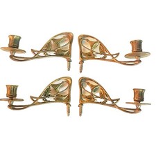 4 ANCIENS BRAS APPLIQUES DE PIANO EN BRONZE  MULLER DECOR FLORAL ART NOUVEAU 