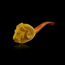 Pipe à tabac Ram Block pipe à écume de mer fait main pipe à fumer 海泡石 avec...