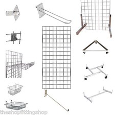 Mur en Grille Maille Écran D'Affichage Panneaux Chrome Accessoires Crochets D'