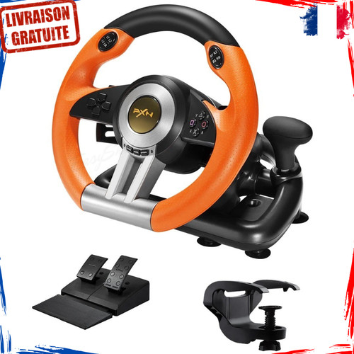 Volant gaming pédales jeu - et,