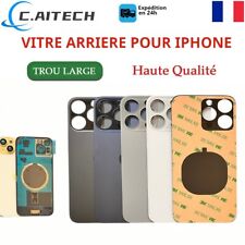 VITRE ARRIERE POUR IPHONE  8 X XR XS 11 12 13 14 15 PRO MAX LOGO CE GROS TROU