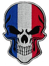 Patche écusson France skull french patch DIY hotfix thermocollant transfert