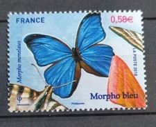 TIMBRE FRANCE NATURE PAPILLON MORPHO BLEU 2010 N° 4497 NEUF**