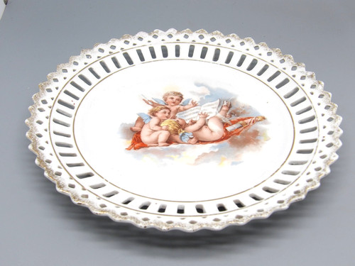 Assiette decor aux angelots - assiette,