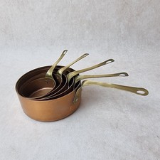 Lot de 5 Casseroles Miniatures Anciennes – Cuivre Déco ou Dînette