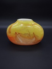 Vase en pâte de verre jaune orange doré – Soufflé main – Art déco contemporain