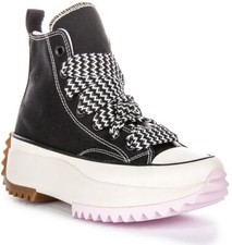 Converse A10435C Run Star Hike Hi Plateforme Femme Noir Rose UK 3 - 6