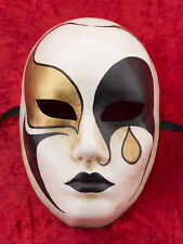 Masque de Venise Pierrot en papier maché - Création artisanale 2149 - V81